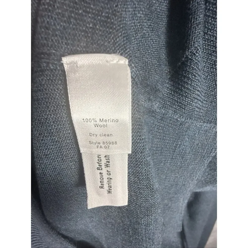 J.Crew Mens XL 100% Merino Wool V-Neck Sweater Teal Blue Extra Large Pullover‎